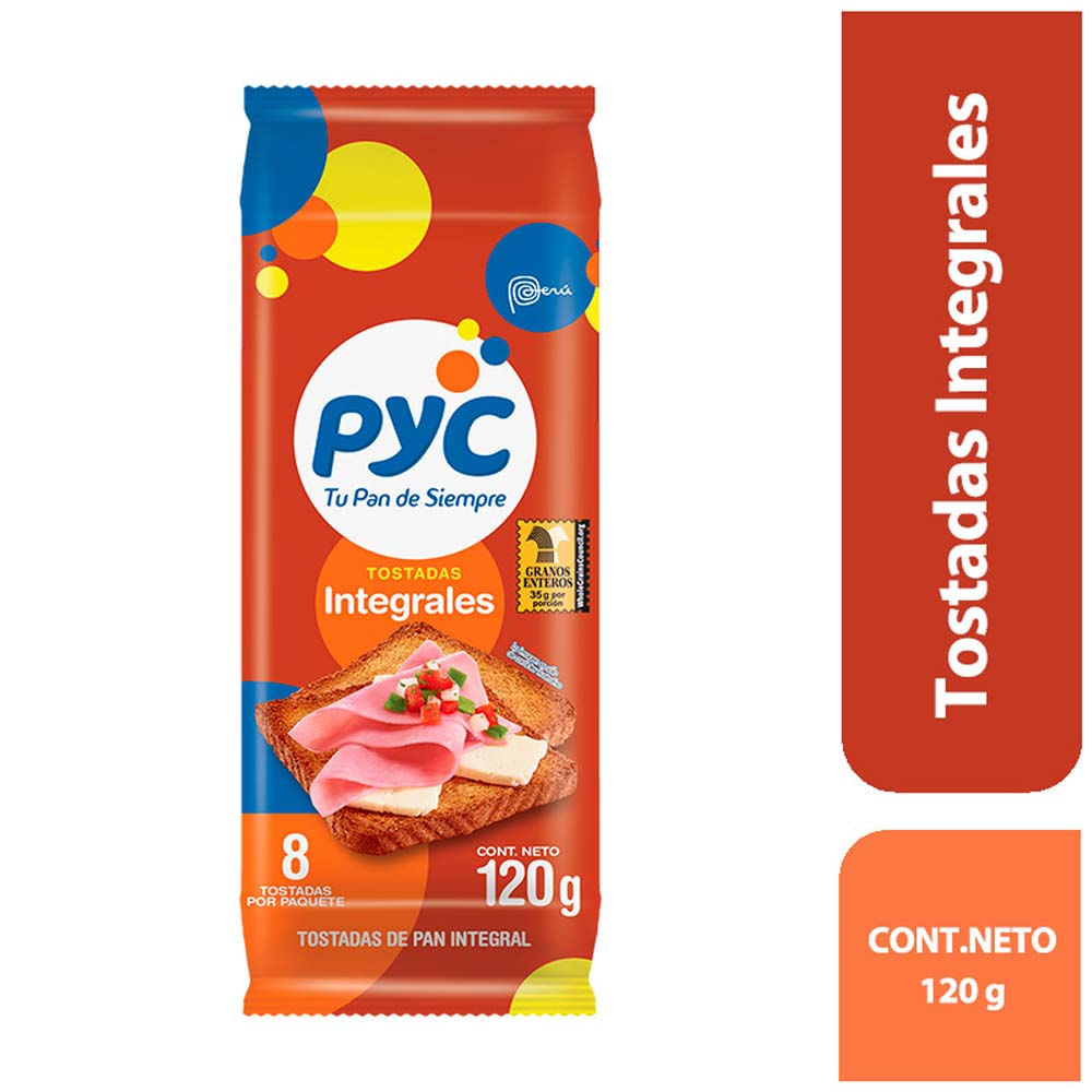 Tostadas PYC Integrales Paquete 120g