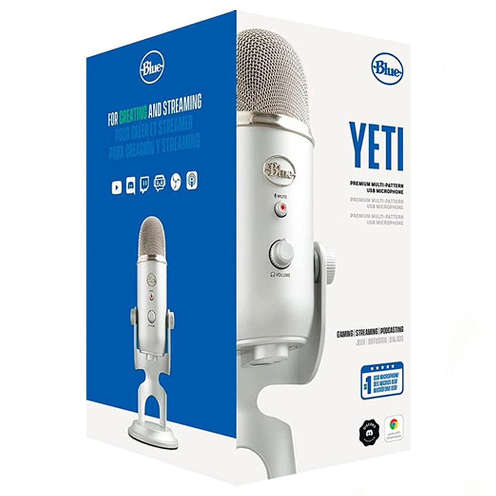 Micrófono Profesional Blue Yeti Silver USB Plug and Play