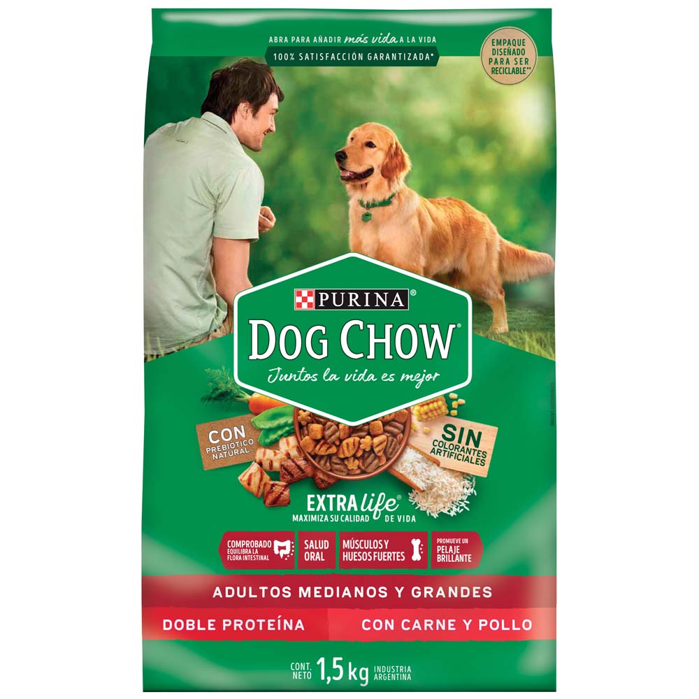 Comida para Perros DOG CHOW Mediano Grande Bolsa 1.5Kg