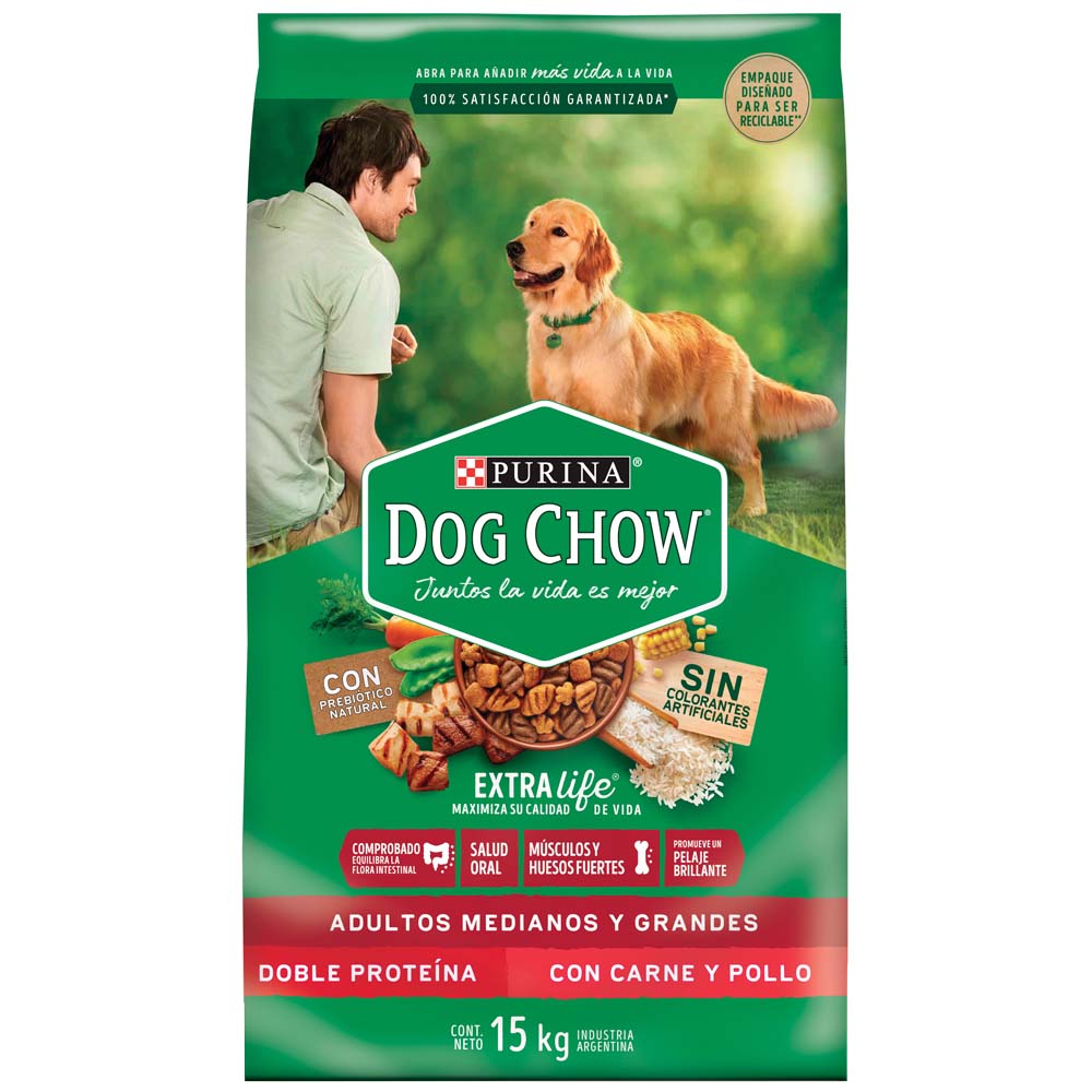 Alimento para Perro DOG CHOW Adulto Mediano y grande 15 kg
