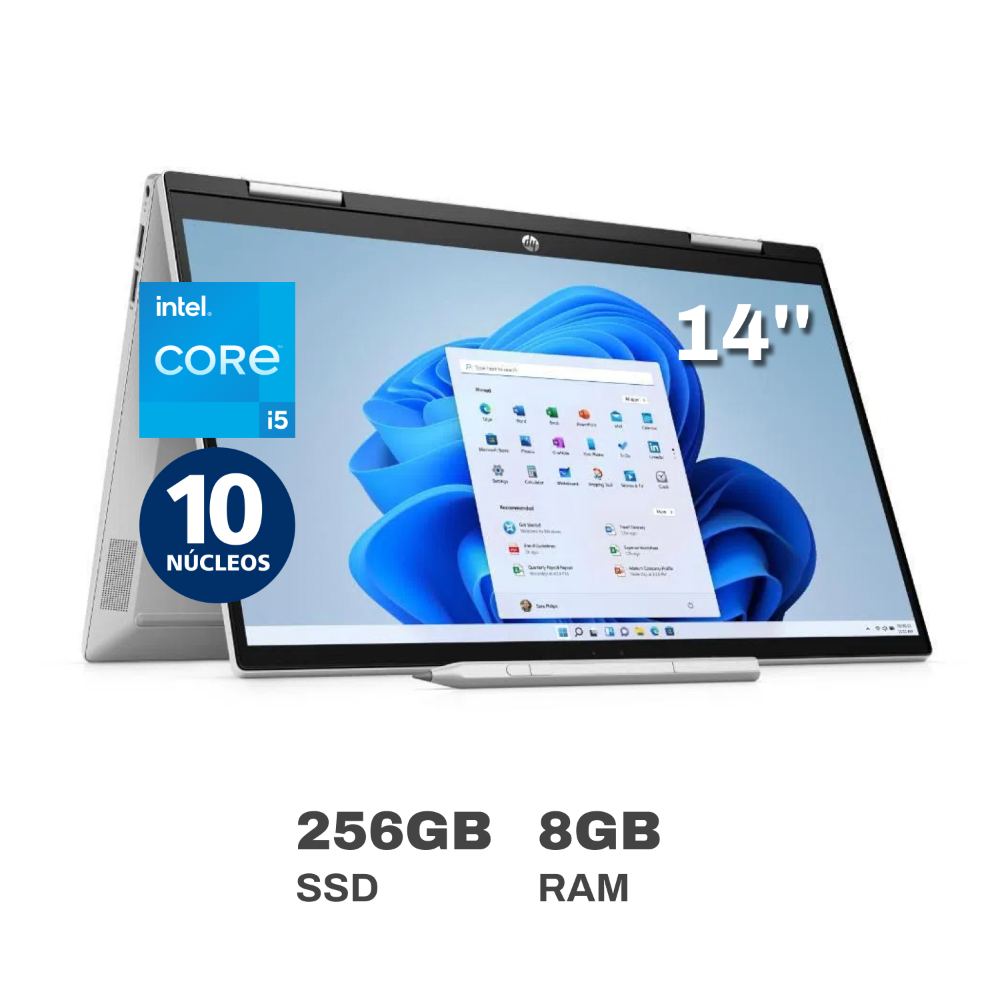 Laptop HP Pavilion x360 14-dy2002la Intel Core i5 10 Núcleos 8GB RAM 256GB SSD 14" + Lápiz Zenvo