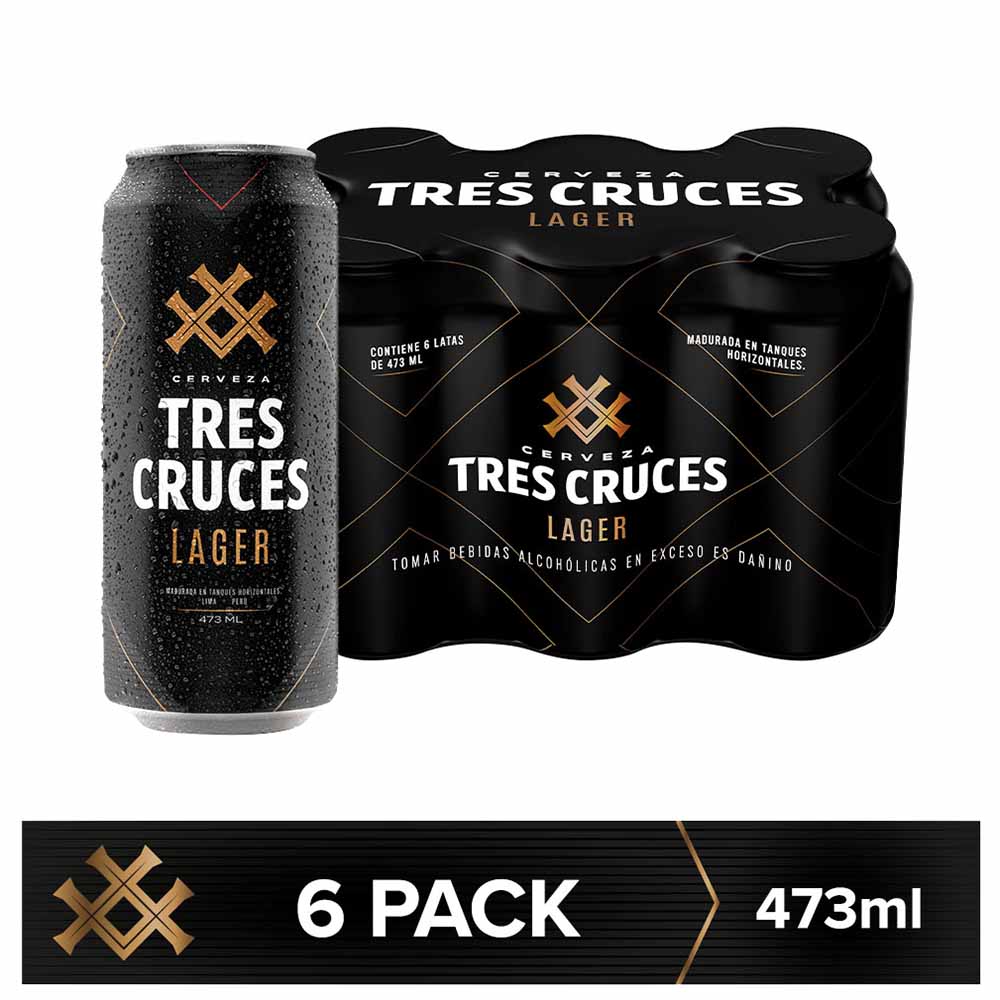 Cerveza TRES CRUCES Lata 473ml Pack 6un