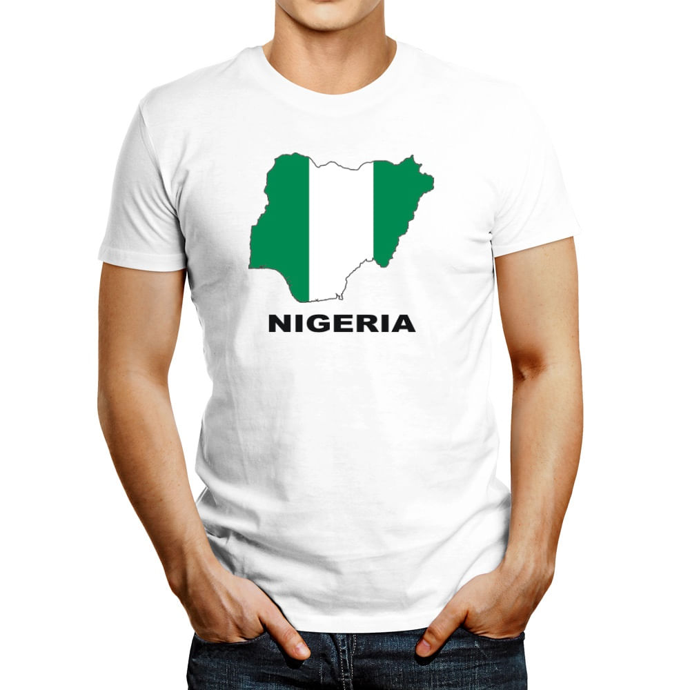 Polo de Hombre Idakoos Nigeria Country Map Color