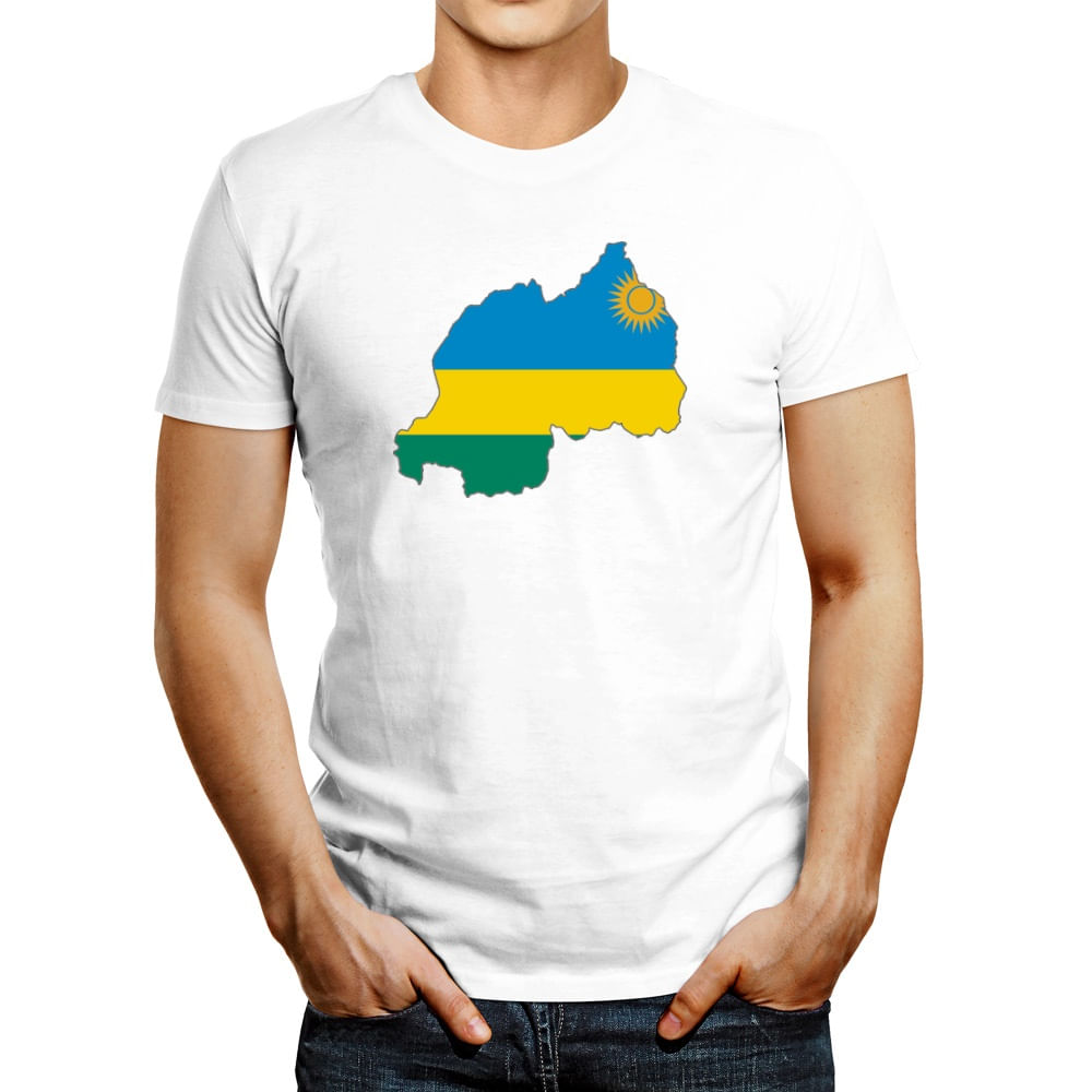 Polo de Hombre Idakoos Rwanda Country Map Color Simple