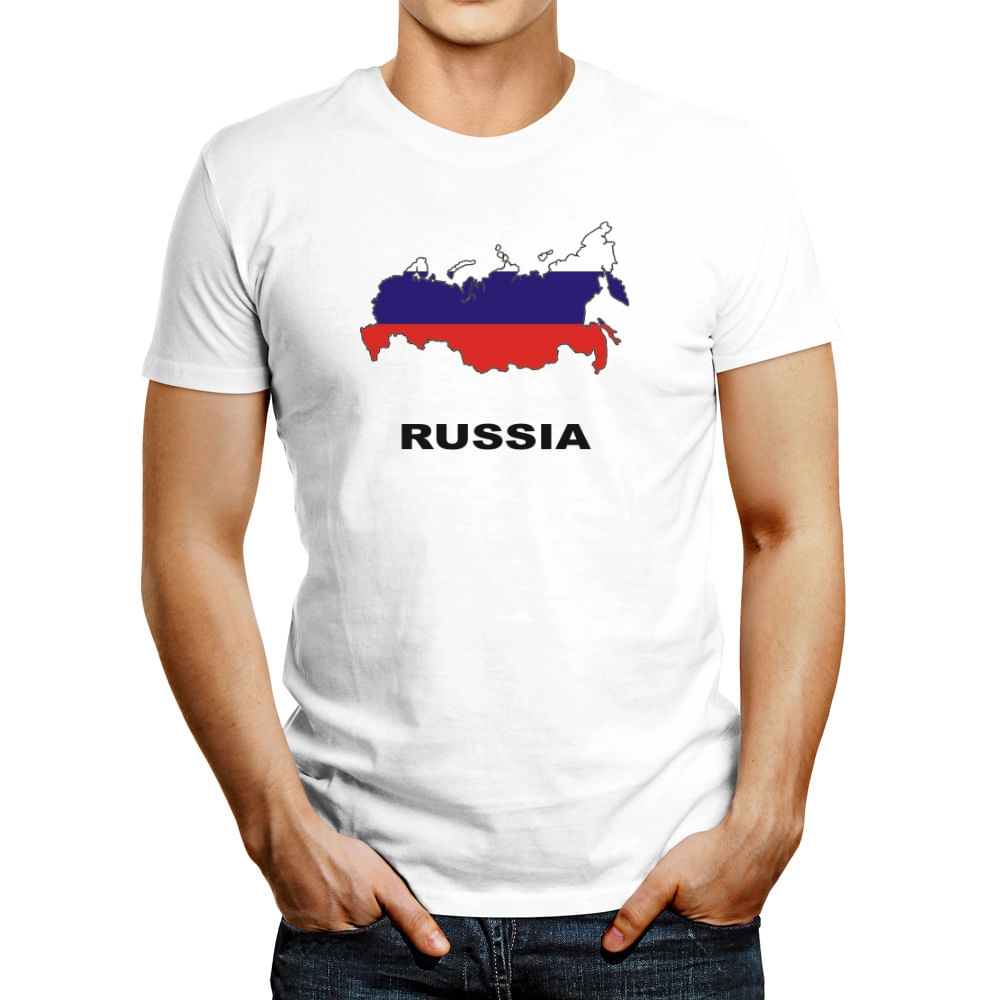 Polo de Hombre Idakoos Russia Country Map Color