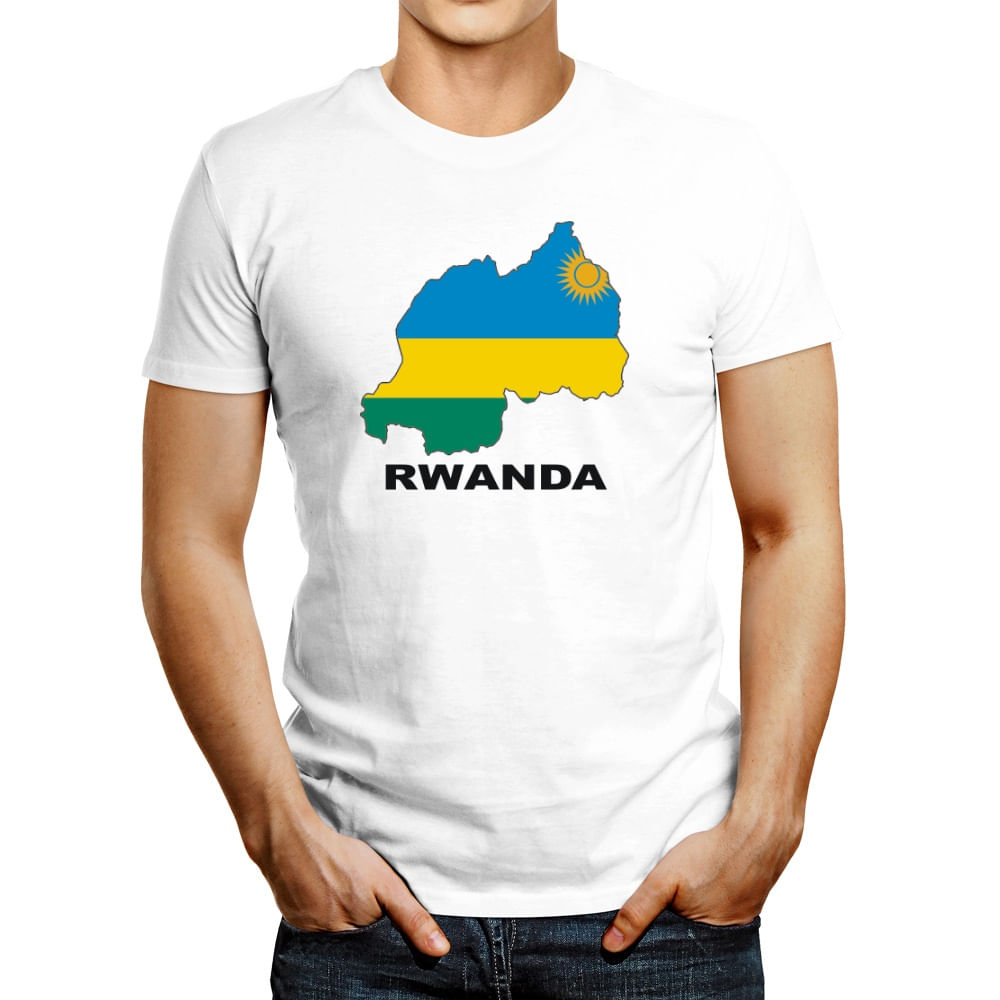 Polo de Hombre Idakoos Rwanda Country Map Color