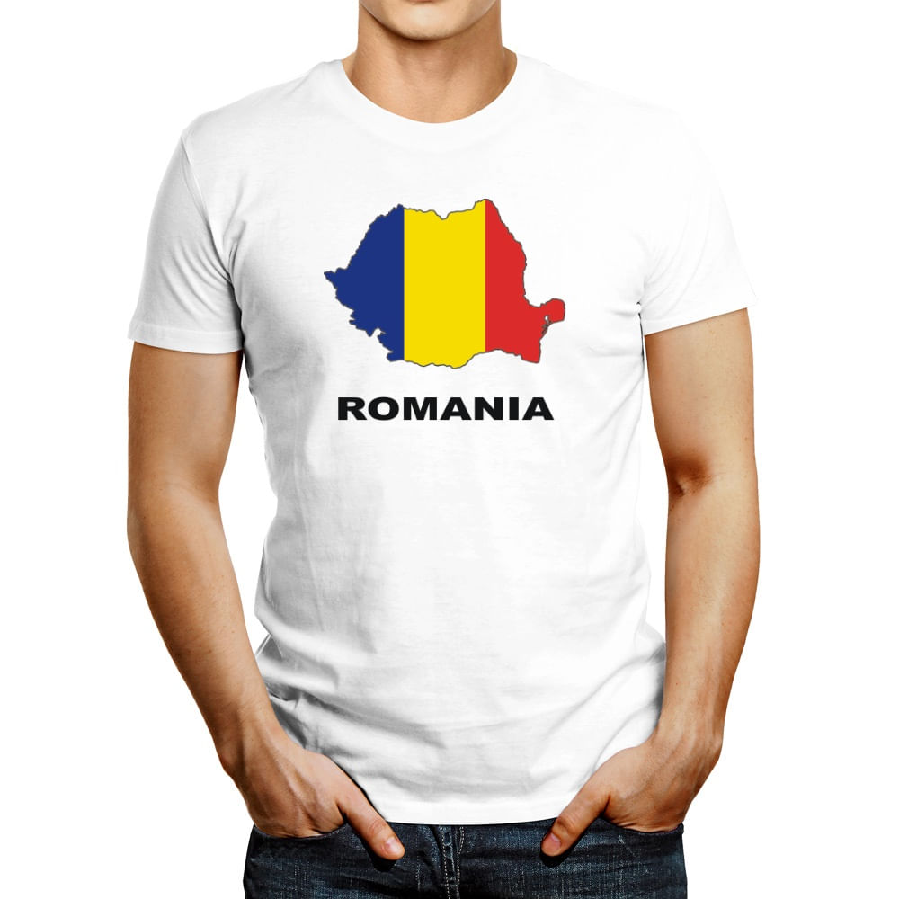 Polo de Hombre Idakoos Romania Country Map Color