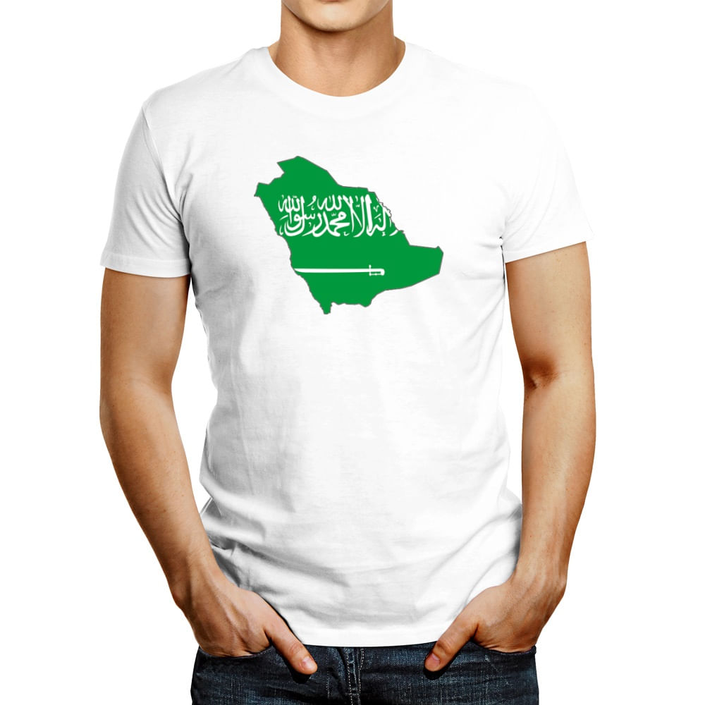 Polo de Hombre Idakoos Saudi Arabia Country Map Color Simple