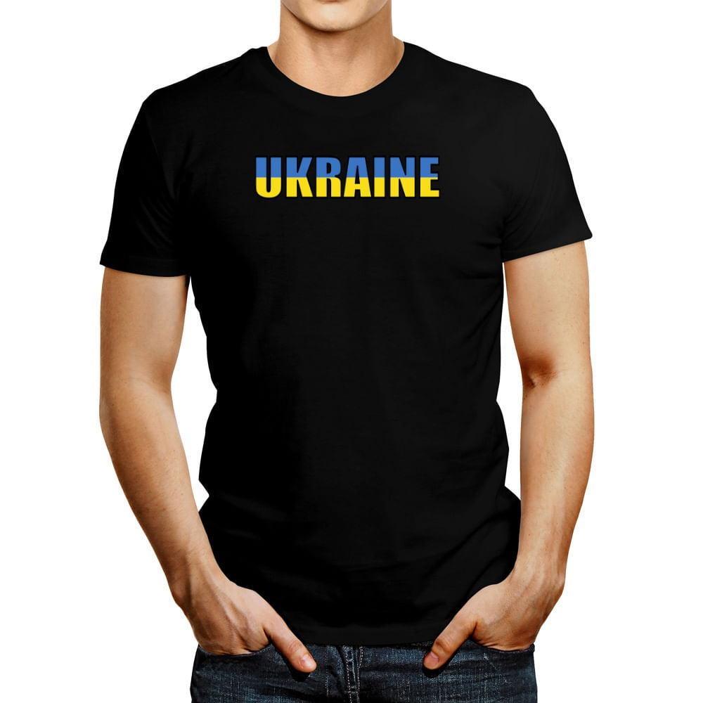 Polo de Hombre Idakoos Ukraine Flag Font