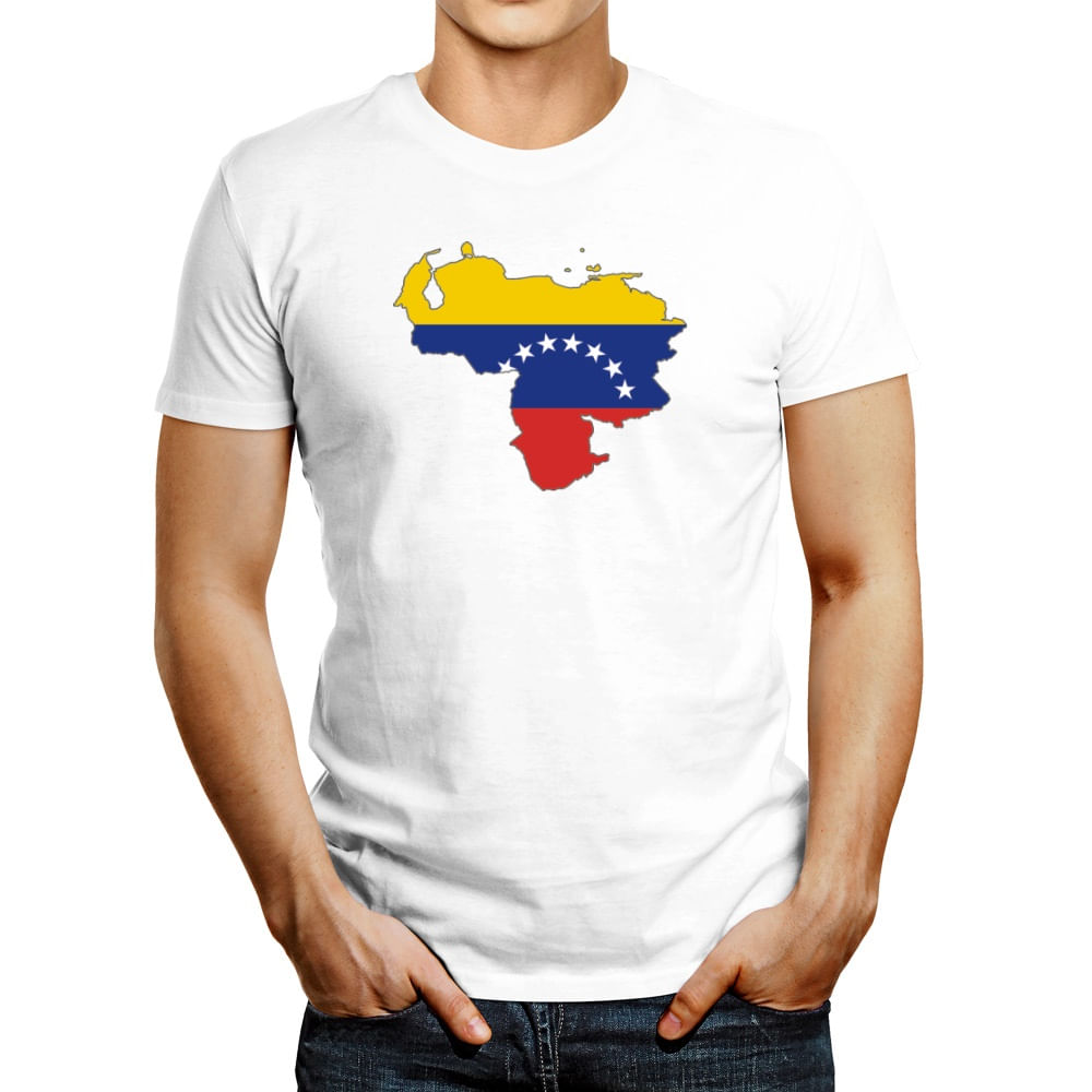 Polo de Hombre Idakoos Venezuela Country Map Color Simple