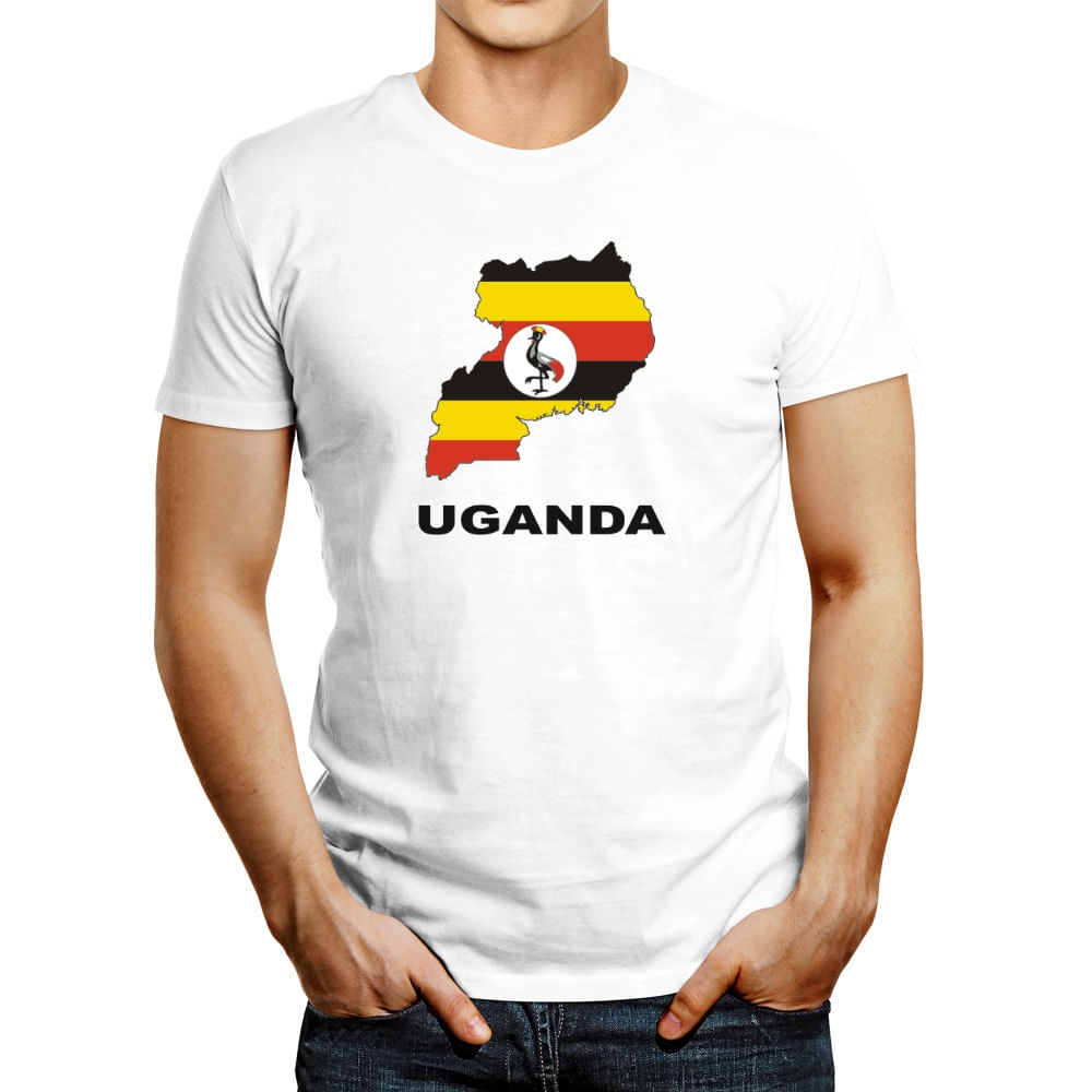 Polo de Hombre Idakoos Uganda Country Map Color