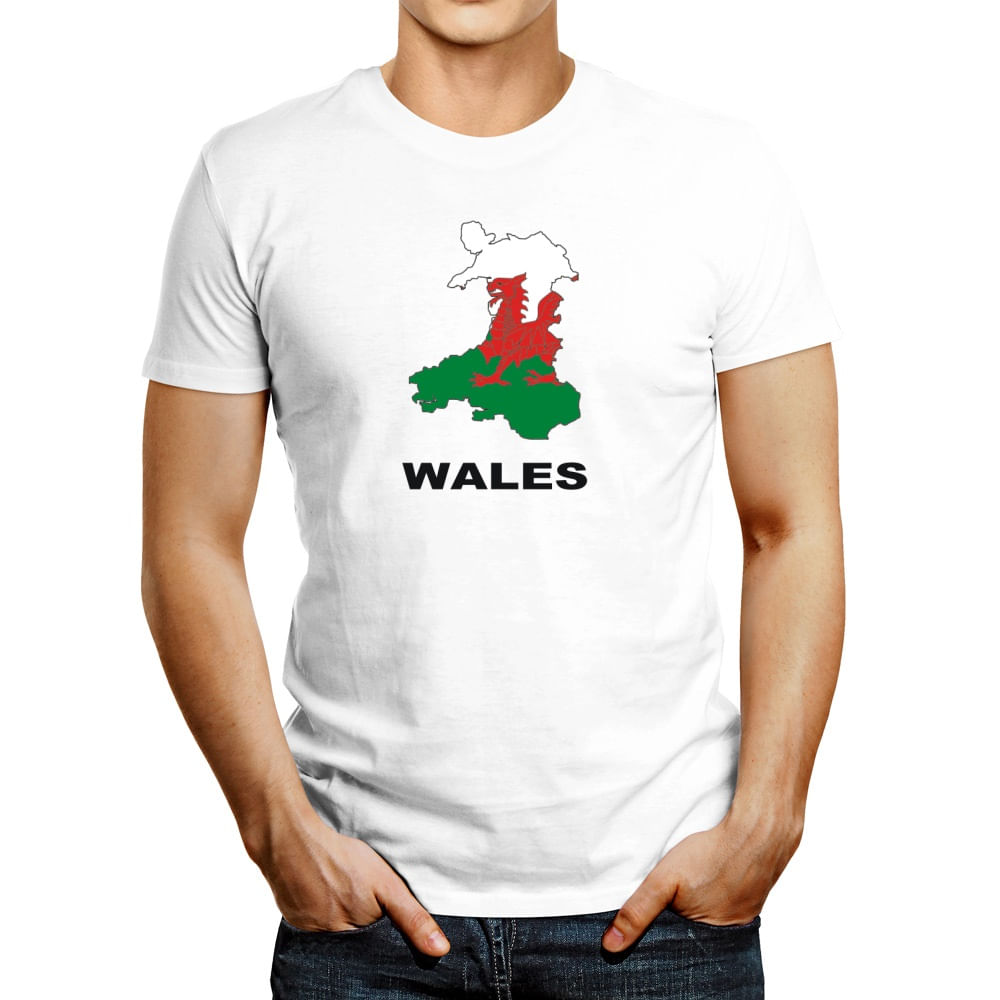 Polo de Hombre Idakoos Wales Country Map Color