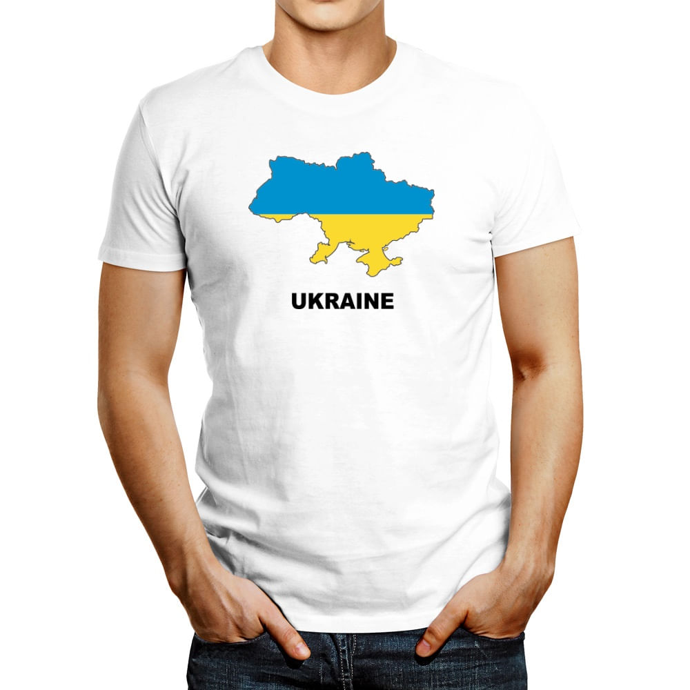 Polo de Hombre Idakoos Ukraine Country Map Color