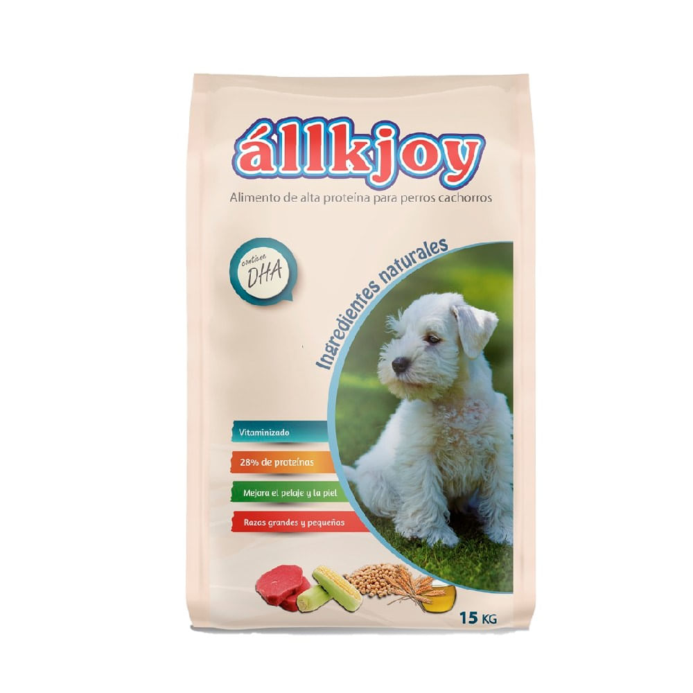 Alimento para Perros Allkjoy Cachorros Razas Grandes y Pequeñas 15 Kg