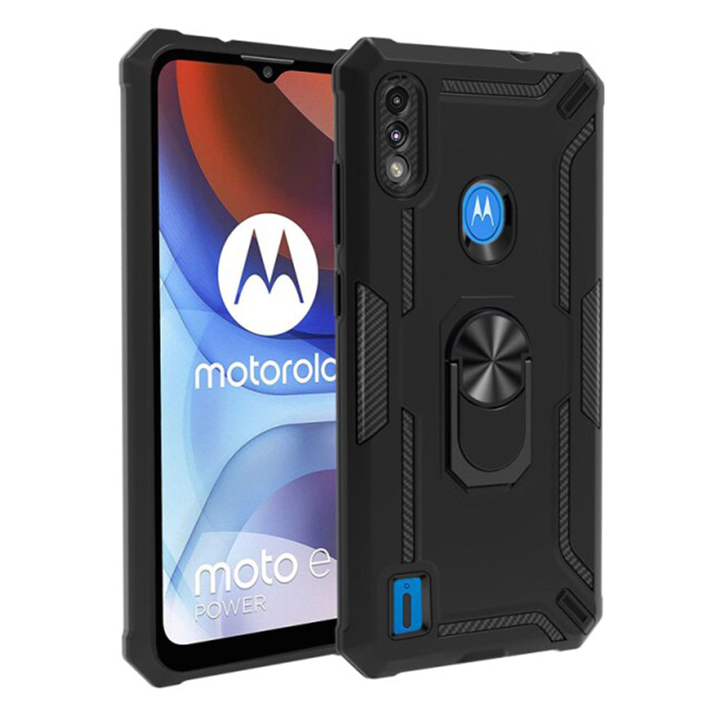 Funda para Motorola G6 Play Holder Parante con Anillo Negro Resistente ante Caídas y Golpes