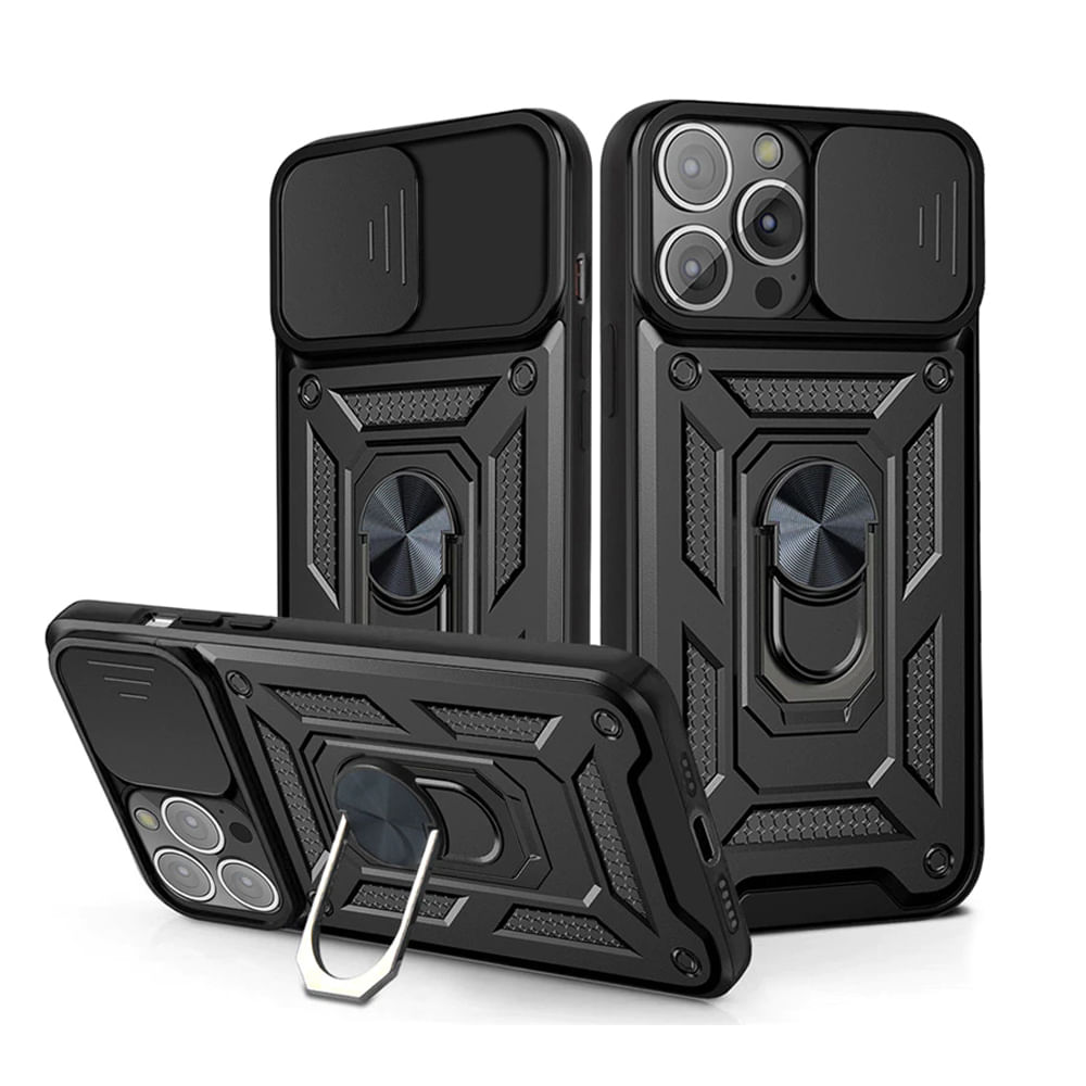 Funda para Xiaomi Mi 11 Lite con protector de camara Negro Resistente ante Caídas y Golpes