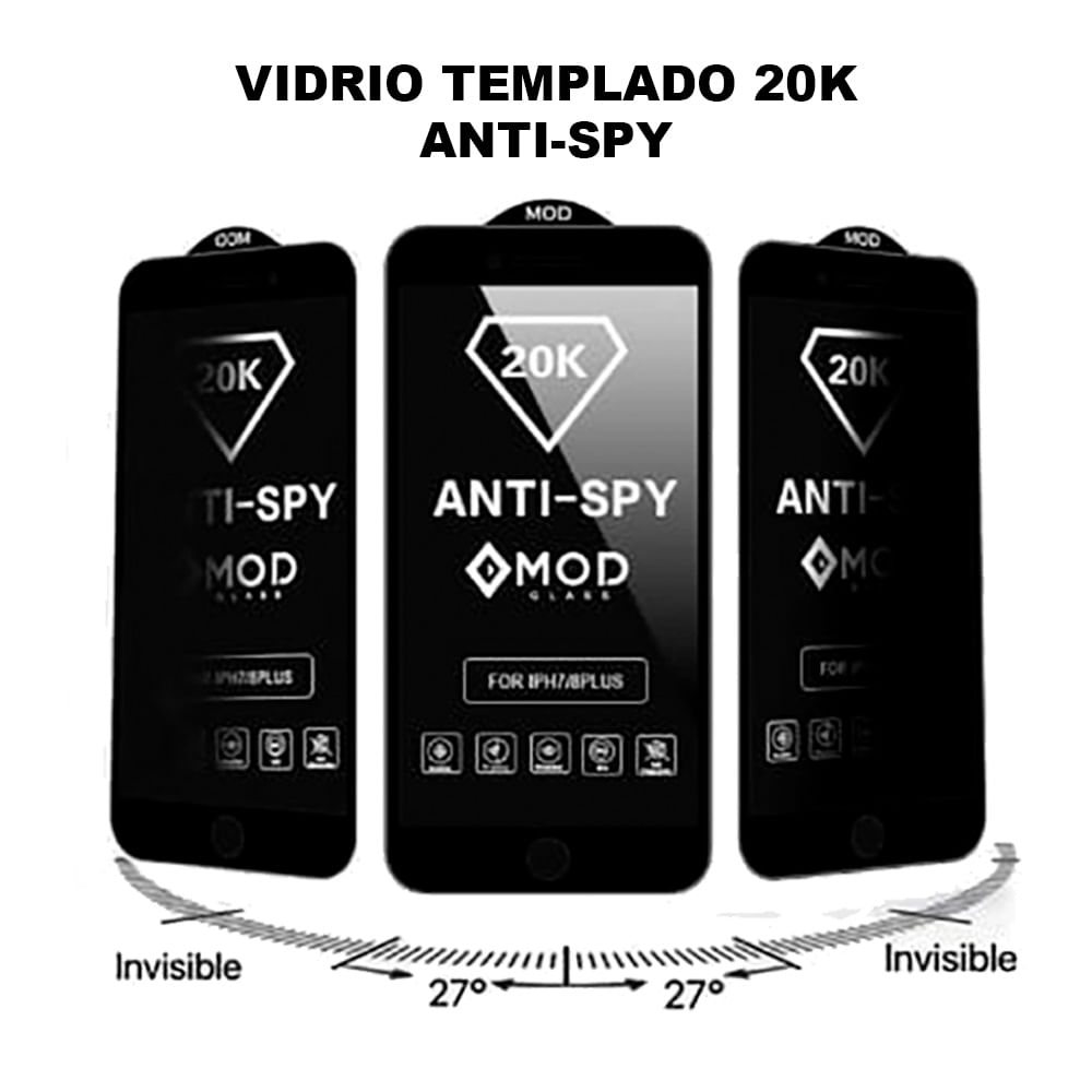 Mica de iPhone 6 Plus Protector de Pantalla Antiespía Black Edition 20K Antishock Resistente