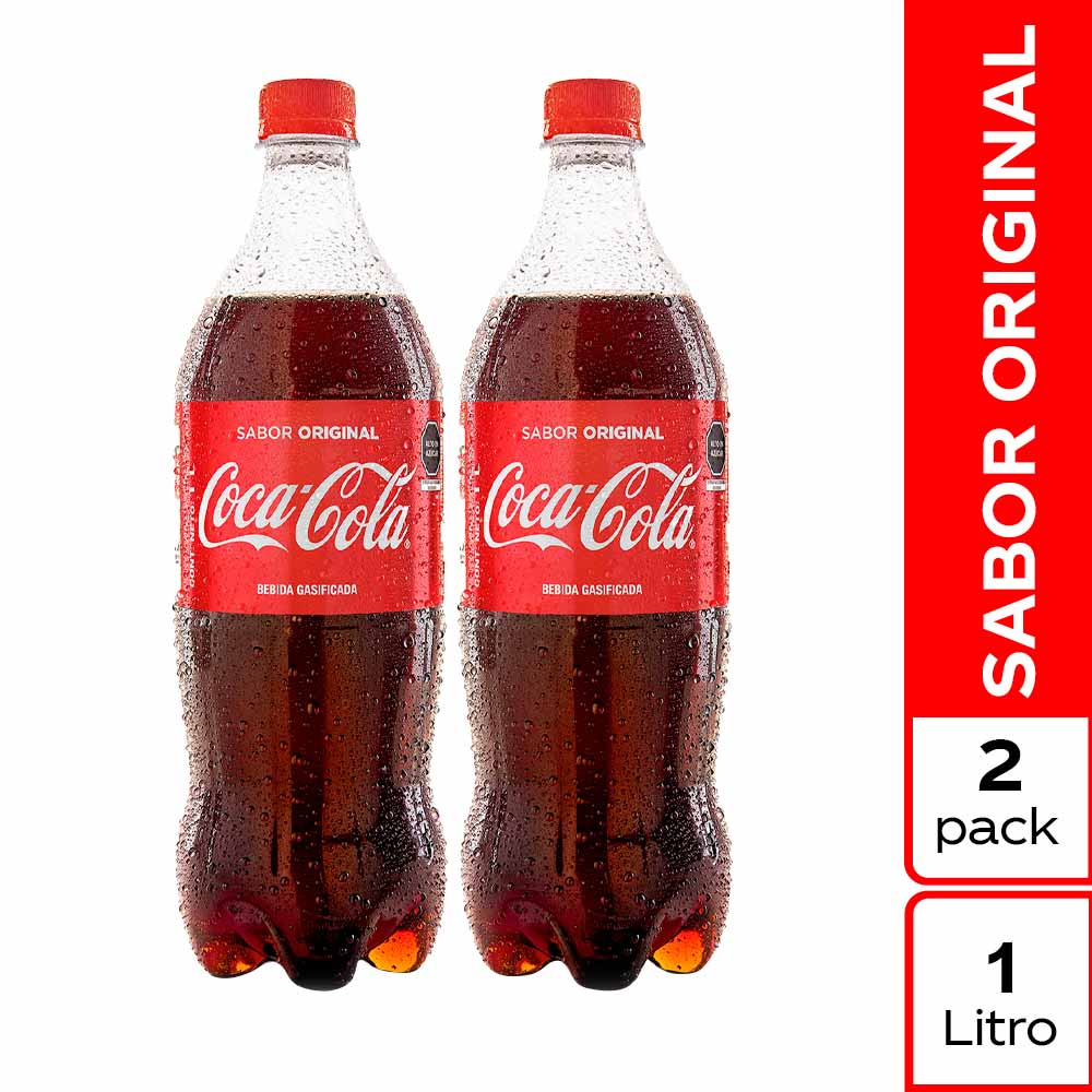 Pack Gaseosa COCA COLA Botella 1L Paquete 2un
