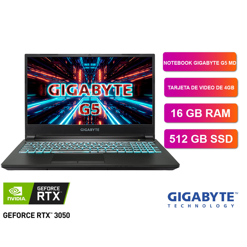 Laptop Gamer Gaming Gigabyte 15.6" Lcd Fhd Ips Core I5-11400h  G5 MD-51LA123SO Precio Calidad