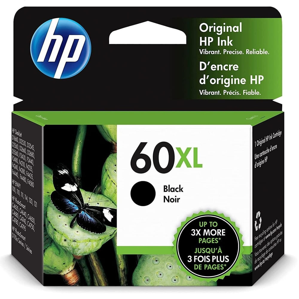 Cartucho de Tinta HP 60XL Negro CC641WL