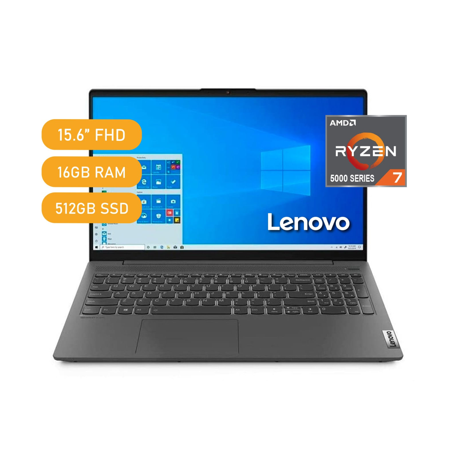 Laptop lenovo IdeaPad5 15ALC05 15.6" FHD TN AMD Ryzen 7 5700U 1.8/4.3GHz 16GB 512GB freedos