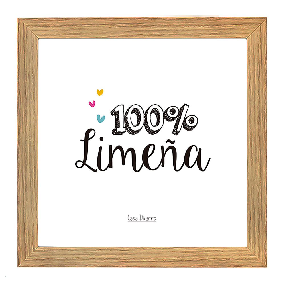 Cuadro con dedicatoria 100% Limeña 17 x 17 cm por Casa Pizarro