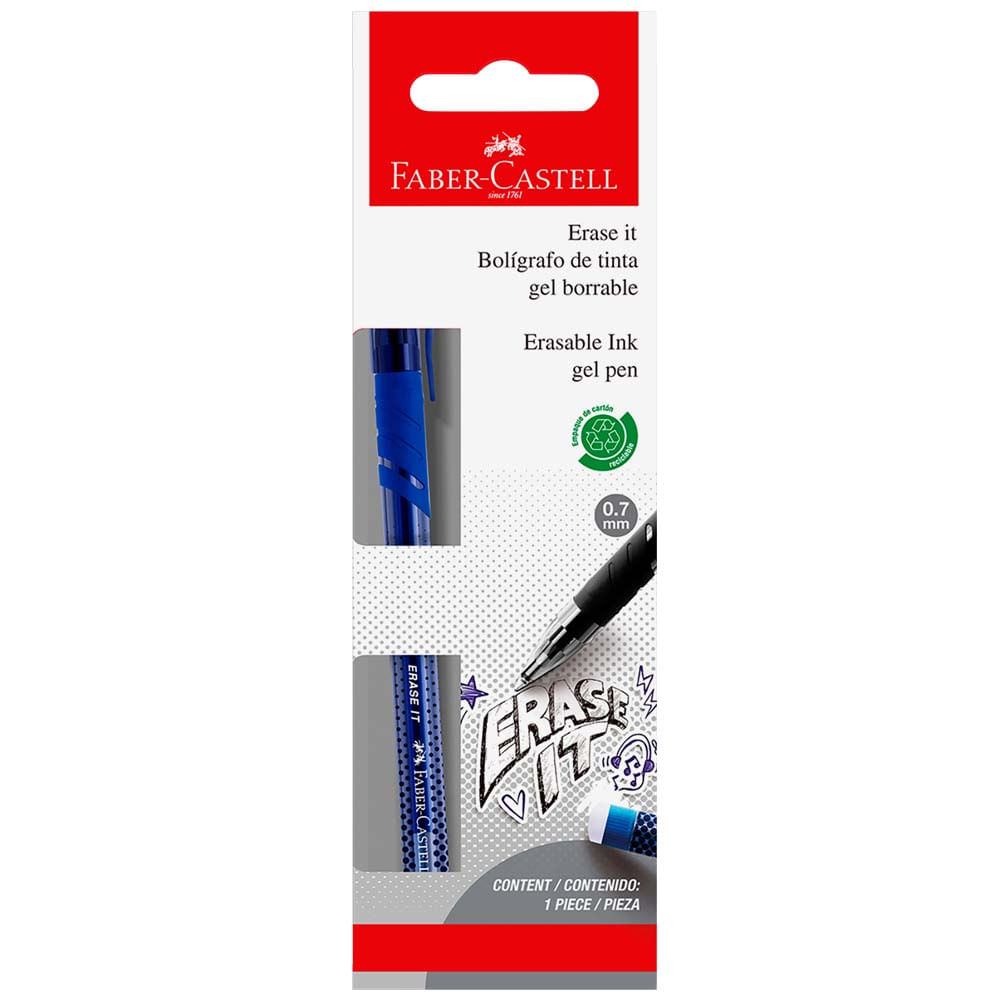 Bolígrafo FABER CASTELL Gel Borrable Azul