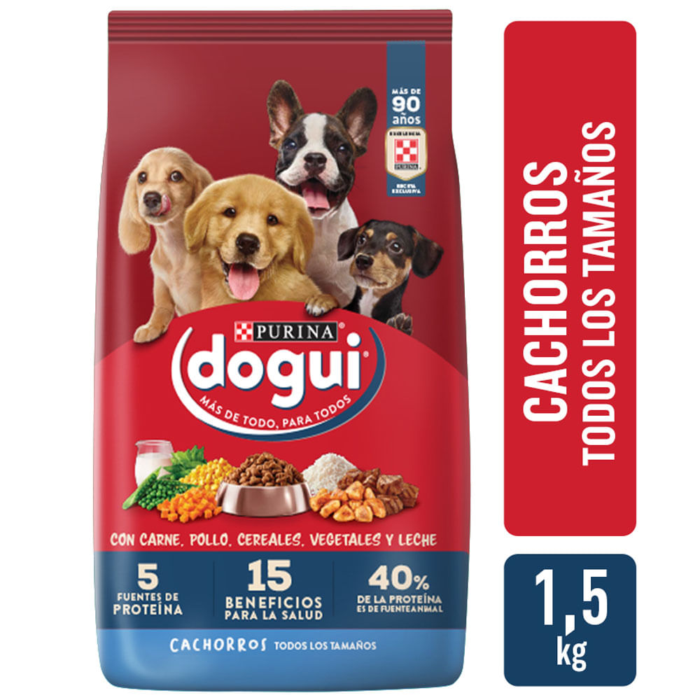 Alimento para Perros DOGUI Cachorro Carne, Pollo, Cereales, Vegetales y Leche Bolsa 1.5Kg