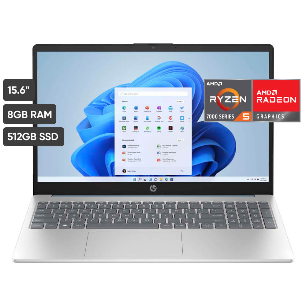 Laptop HP 15-FC0008LA 15.6" AMD Ryzen 5 (7000 series) 8GB 512GB SSD