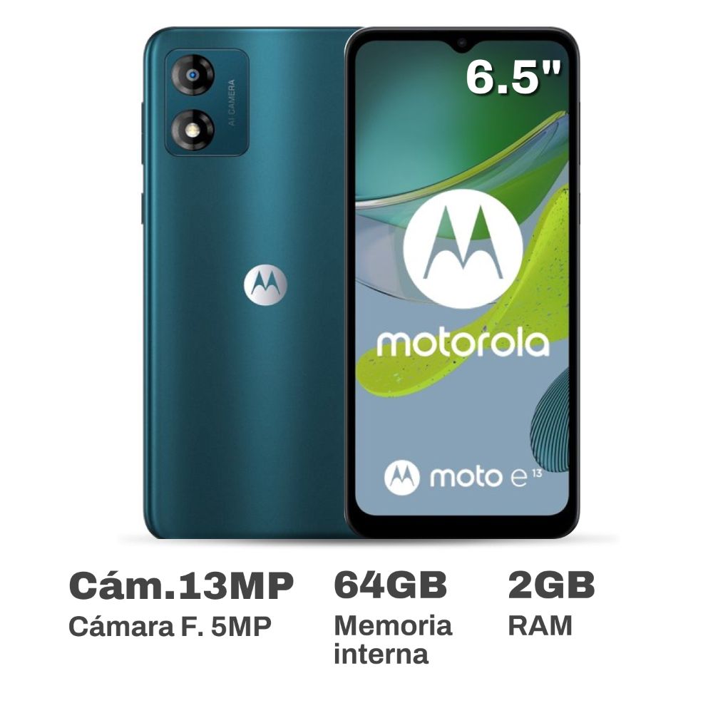 Celular Motorola Moto E13 6.5" 2GB RAM 64GB Verde Aurora