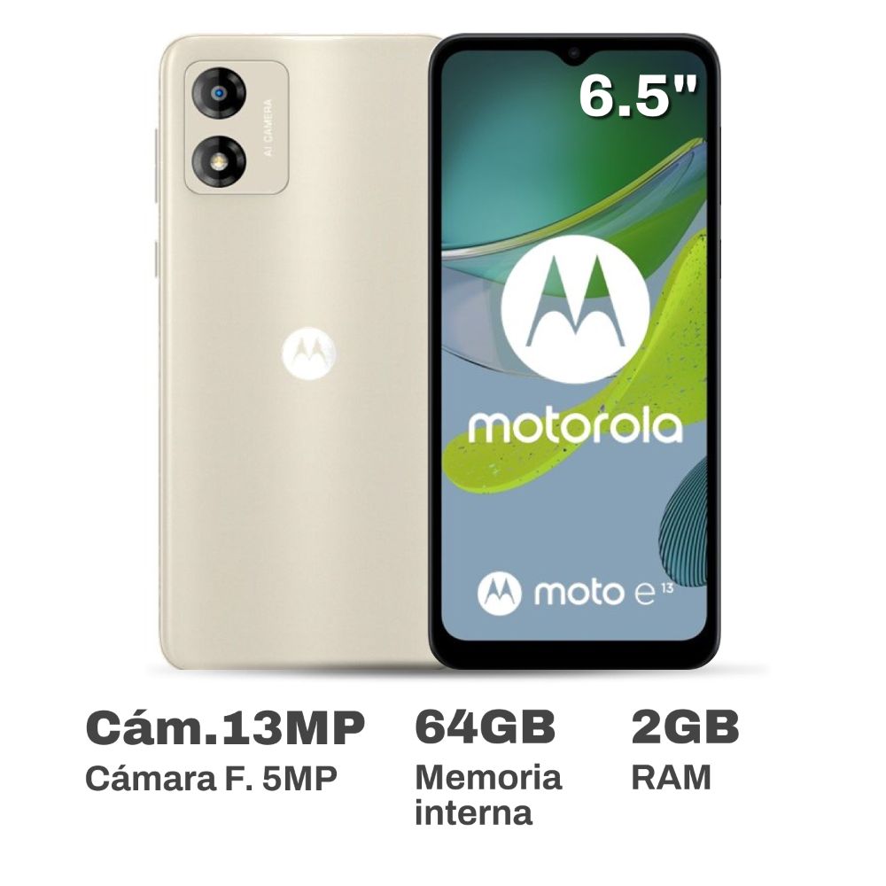 Celular Motorola Moto E13 6.5" 2GB RAM 64GB Blanco Crema