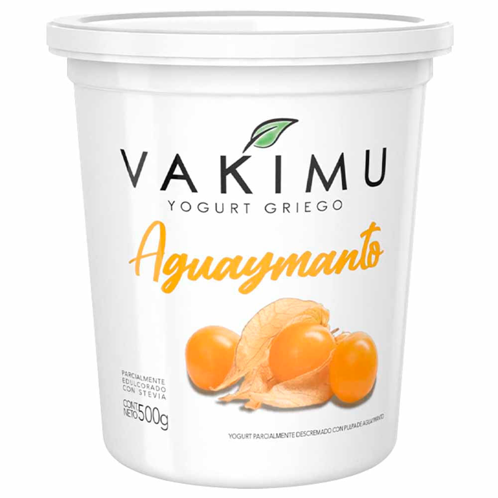 Yogurt Griego VAKIMU Sabor a Aguaymanto Pote 500g