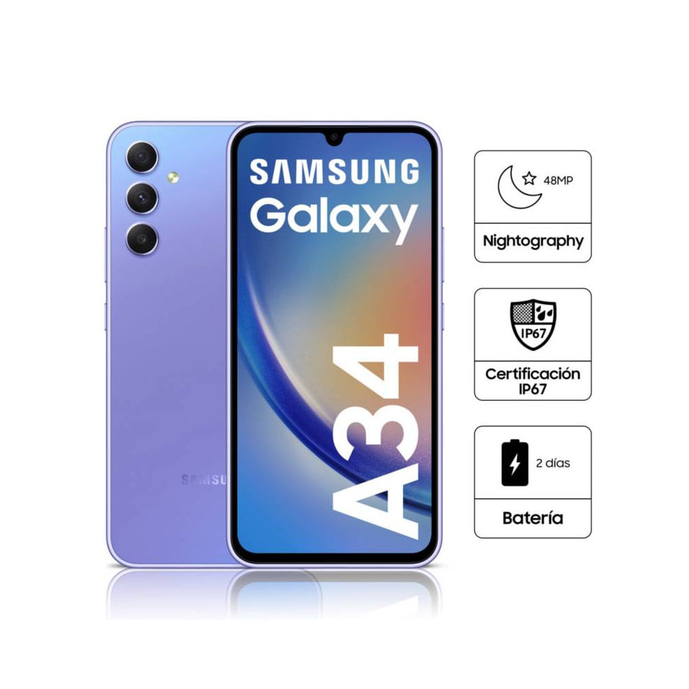 Celular Samsung Galaxy A34 5G 128GB 6GB Ram Color Lila