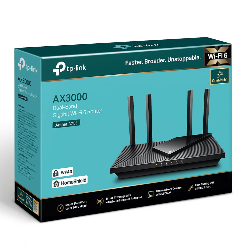 Router TP-Link Archer AX55 Wi-Fi 6 Dual Band Gigabit AX3000 USB 3.0
