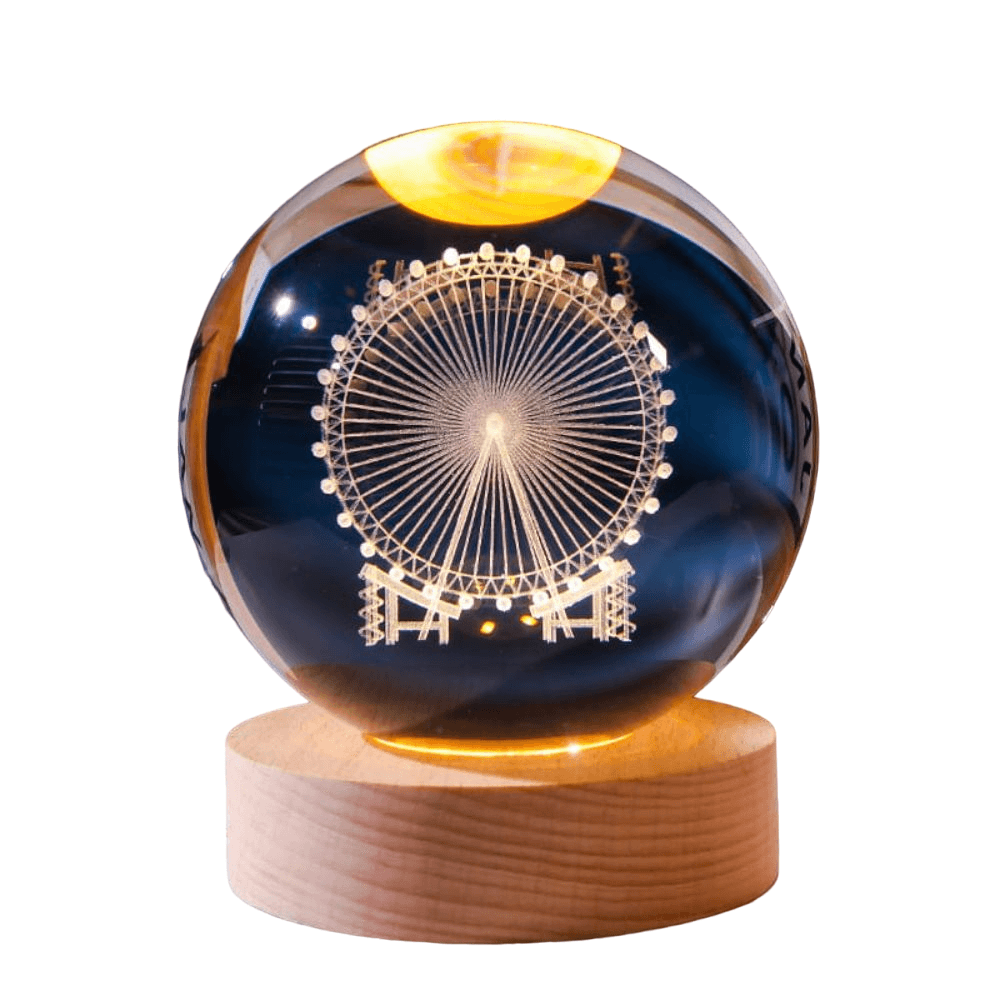 Esfera con Diseño 3D Mini Lámpara de Luz Cálida Modelo Rueda de la Fortuna  546RF02