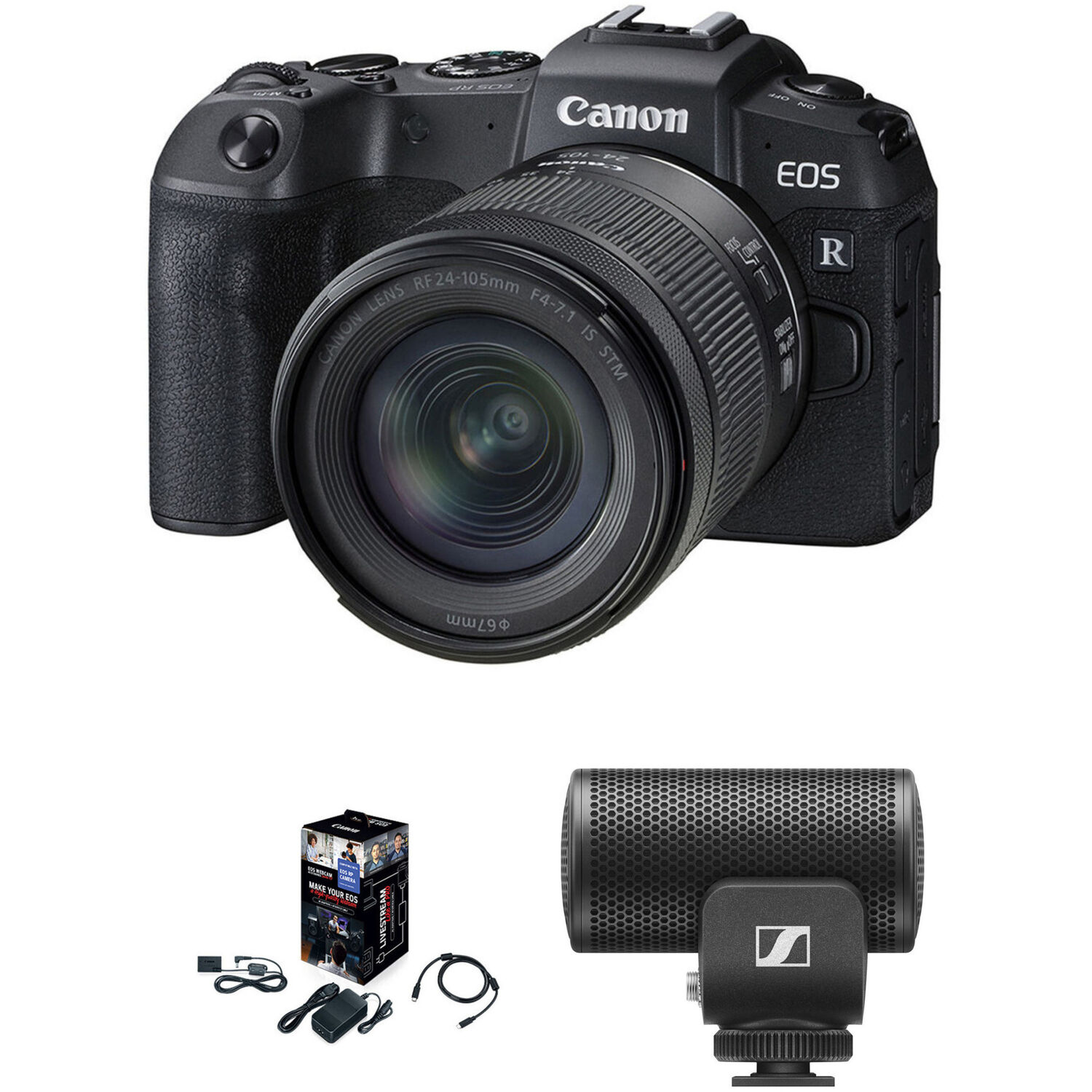 Kit de Inicio para Cámara Mirrorless Canon Eos Rp con Lente de 24 105Mm Micrófono y Webcam