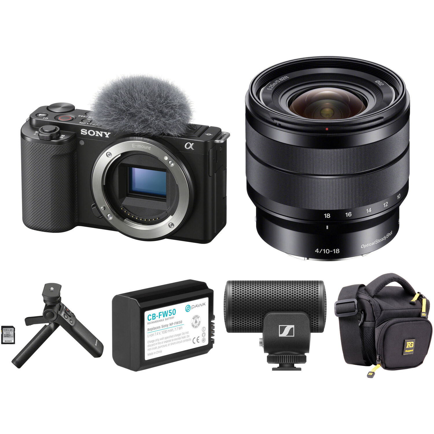 Cámara Sony Mirrorless Zv E10 con Lente 10 18Mm y Kit para Vlogging