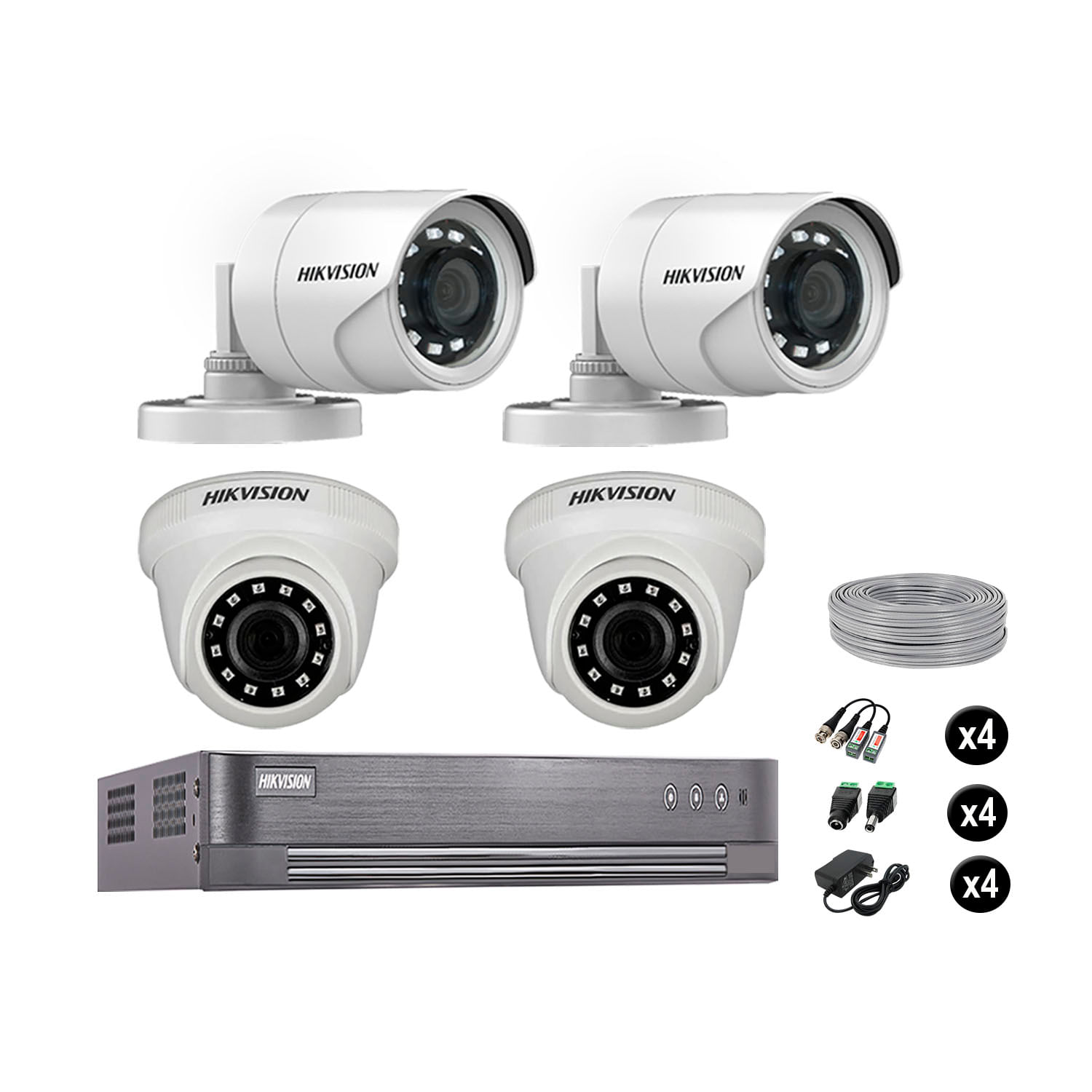 Cámaras Seguridad Hikvision Kit 4 Vigilancia Full Hd 1080P Cable Hdmi Oferta