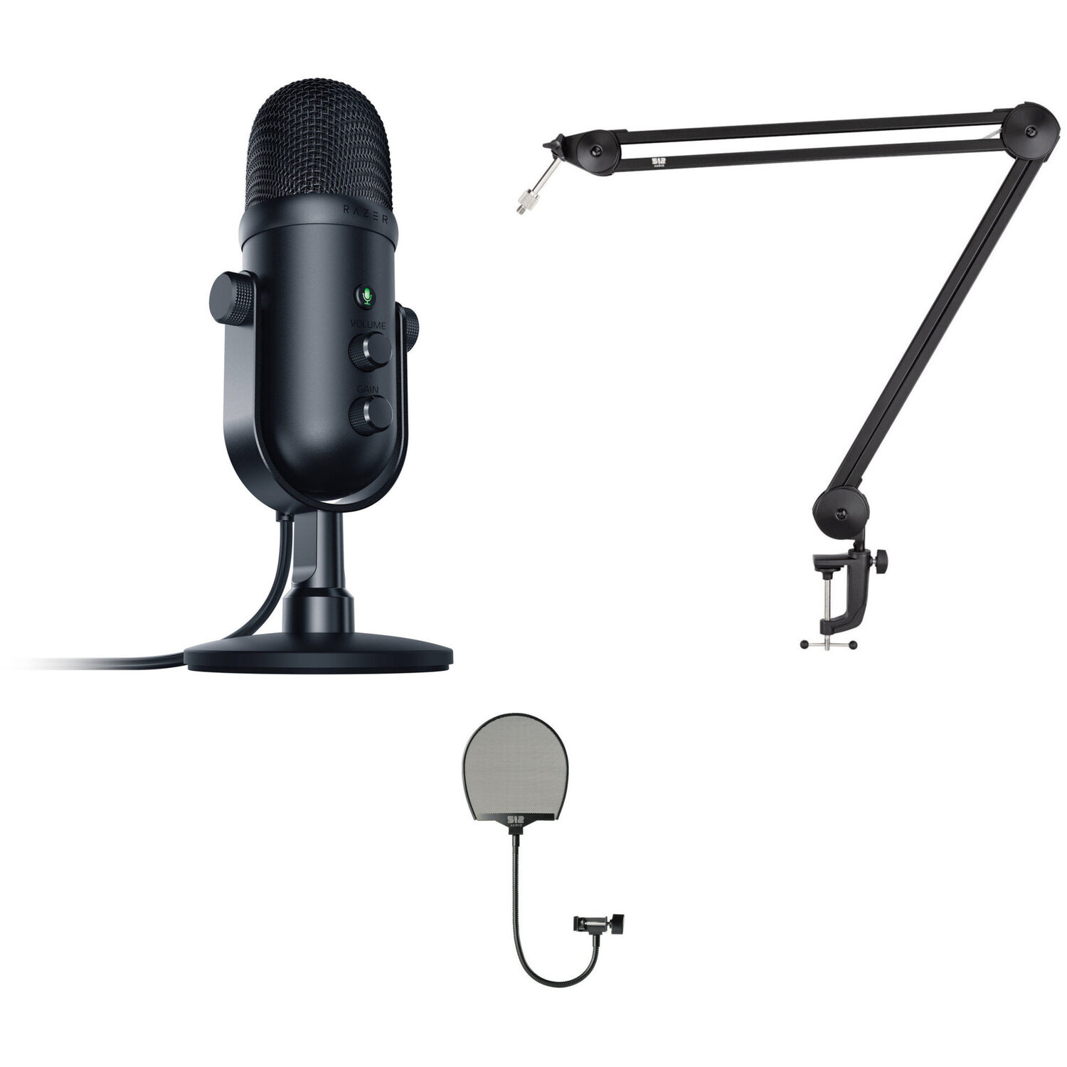 Kit de Micrófono Usb Razer Seiren V2 Pro con Brazo de Transmisión y Filtro Antipop