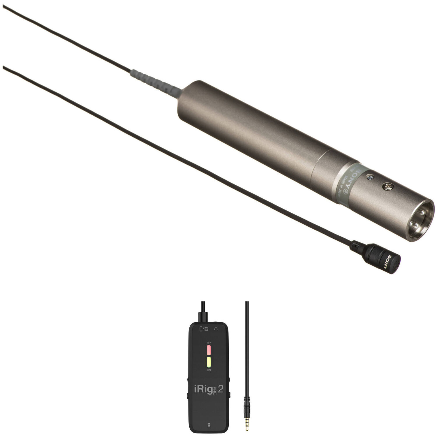 Kit de Micrófono Lavalier Omnidireccional Sony Ecm 44B con Interfaz de Micrófono para Smartphones