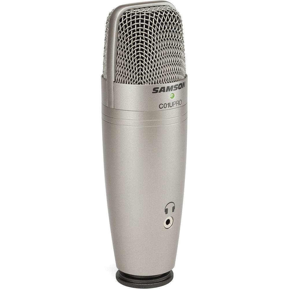 Micrófono de Condensador de Estudio Usb Samson C01U Pro Plateado