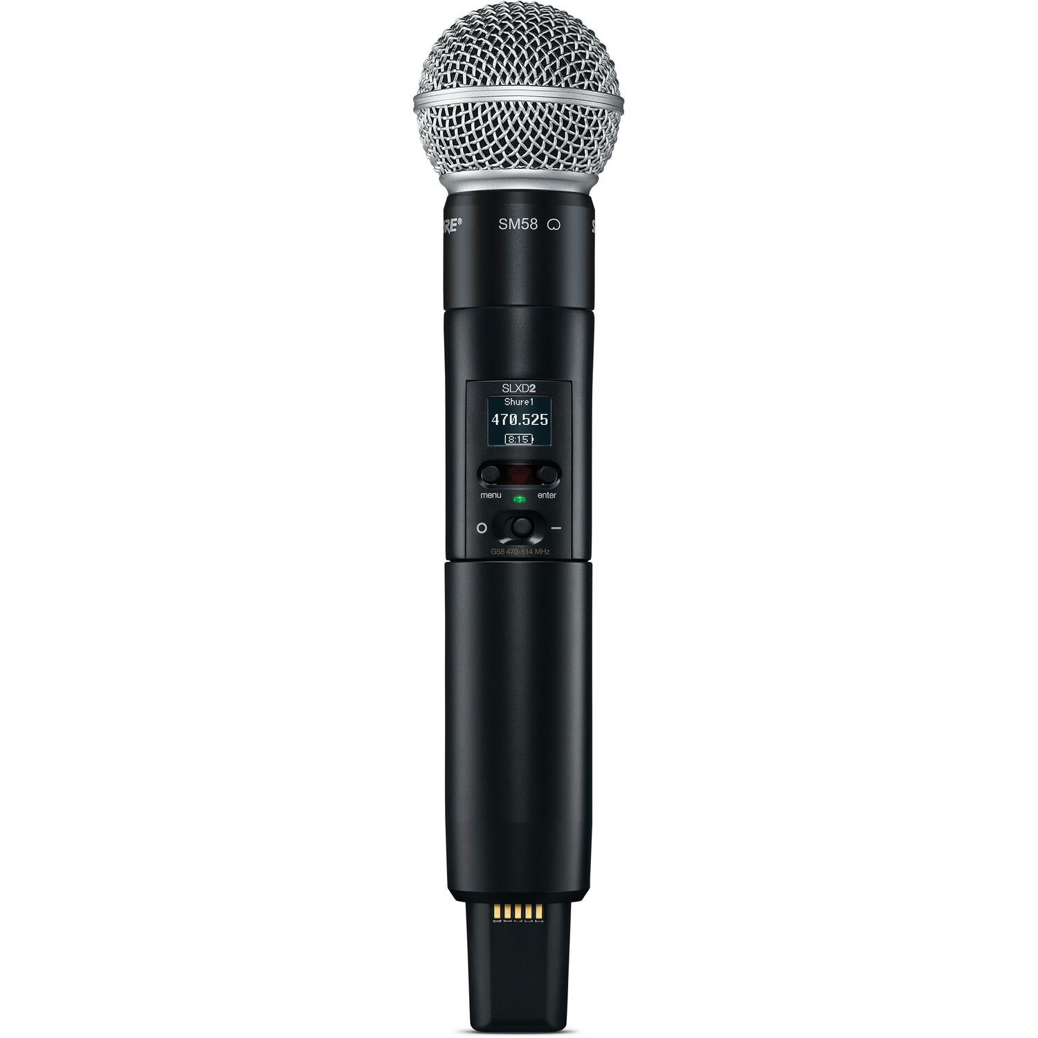 Micrófono Inalámbrico Digital de Mano Shure Slxd2 Sm58 con Cápsula Sm58 J52: 558 a 602 + 614 a 616