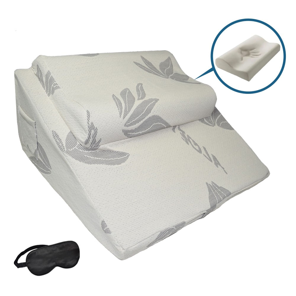 Cojín Antireflujo Aloe Vera con Almohada Memory Foam y Un Antifax Relax de Regalo 64x60x36cm