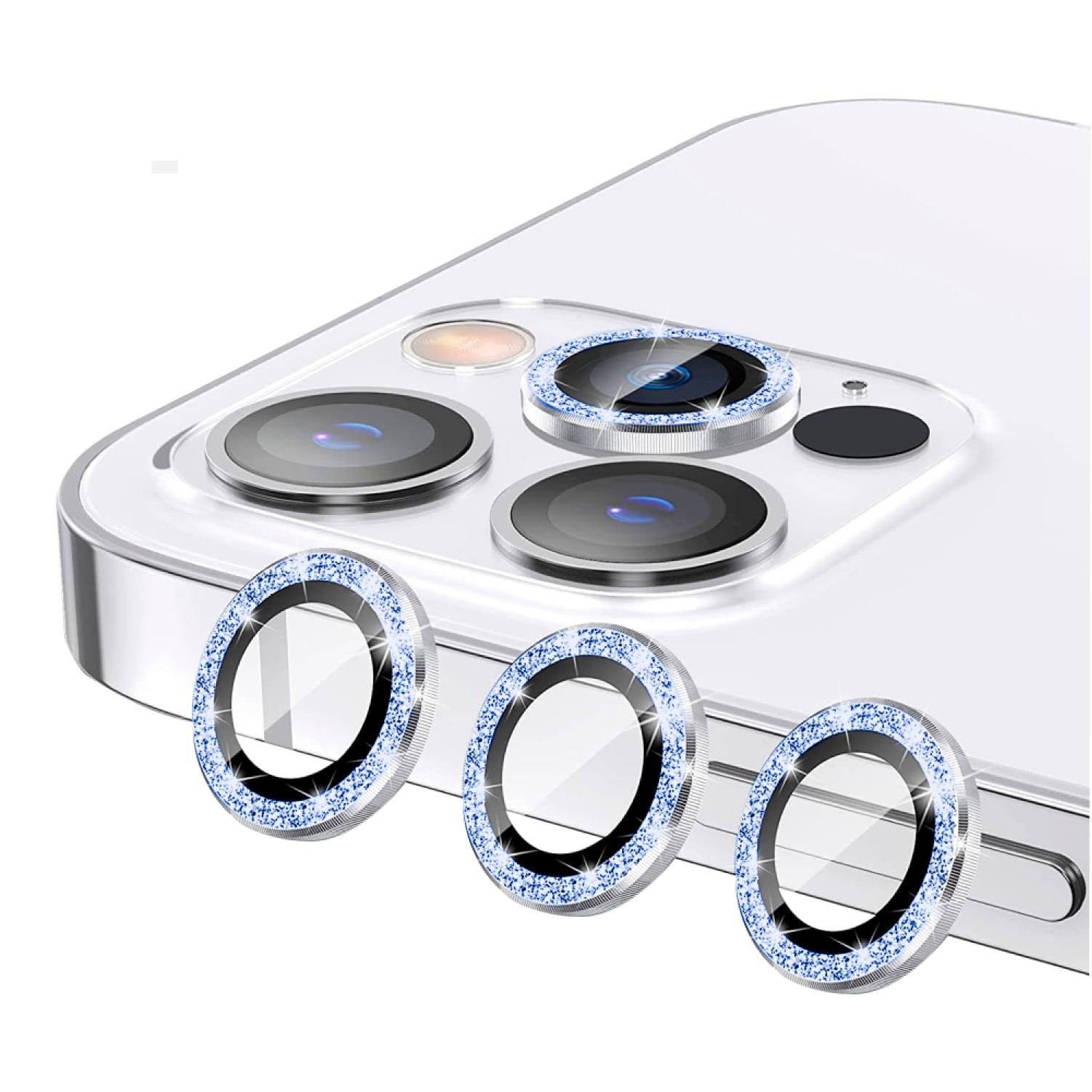 Mica De Cámara Glitter Iphone 12 Pro Max Azul