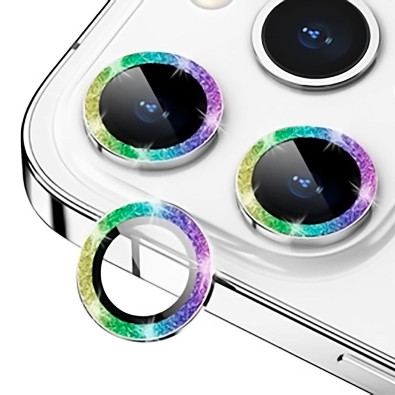 Mica De Cámara Glitter Iphone 12 Pro Max Tornasol