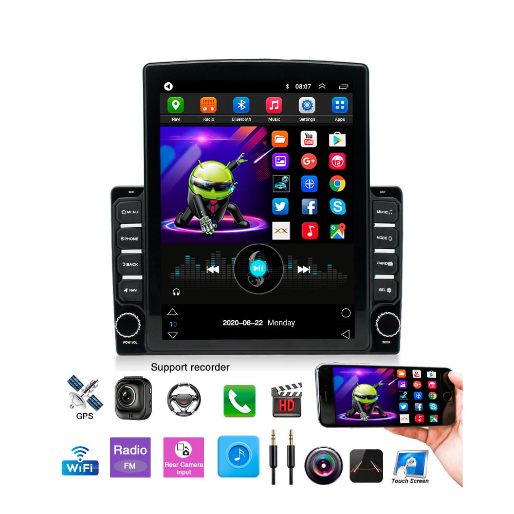 Auto Radio Android Tesla Universal 10  Wifi Gps 2 Din  Touch Negro