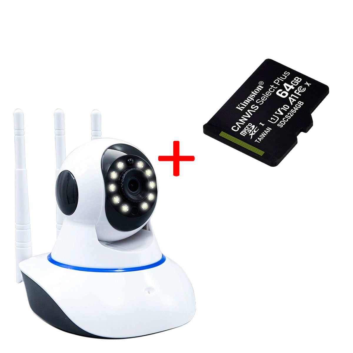 Camara Ip Inalambrica Wifi Interior Sensor Movimiento Memoria 64gb