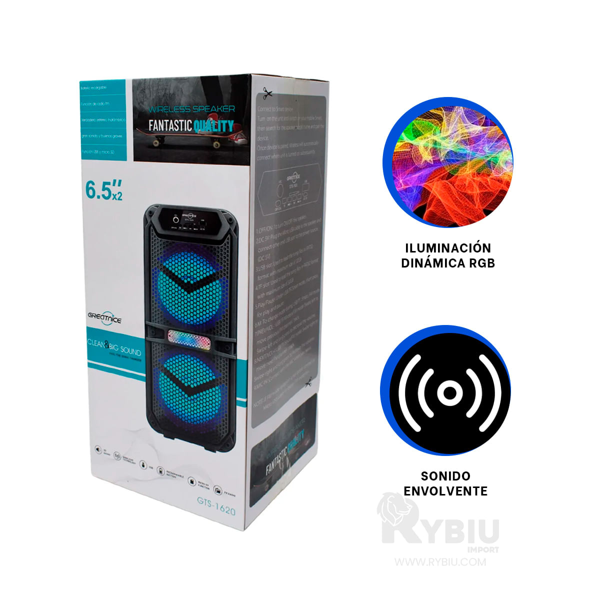 Parlante con Bluetooth del Tipo Ewtto Radio USB GTS-1620