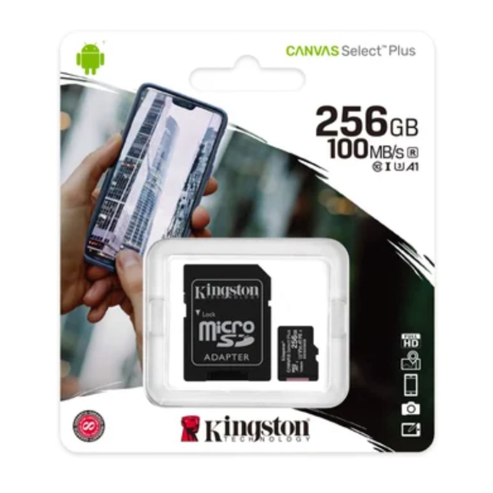 Memoria Micro SD Kingston Canvas Select Plus 256GB Clase 10 100 MB/S