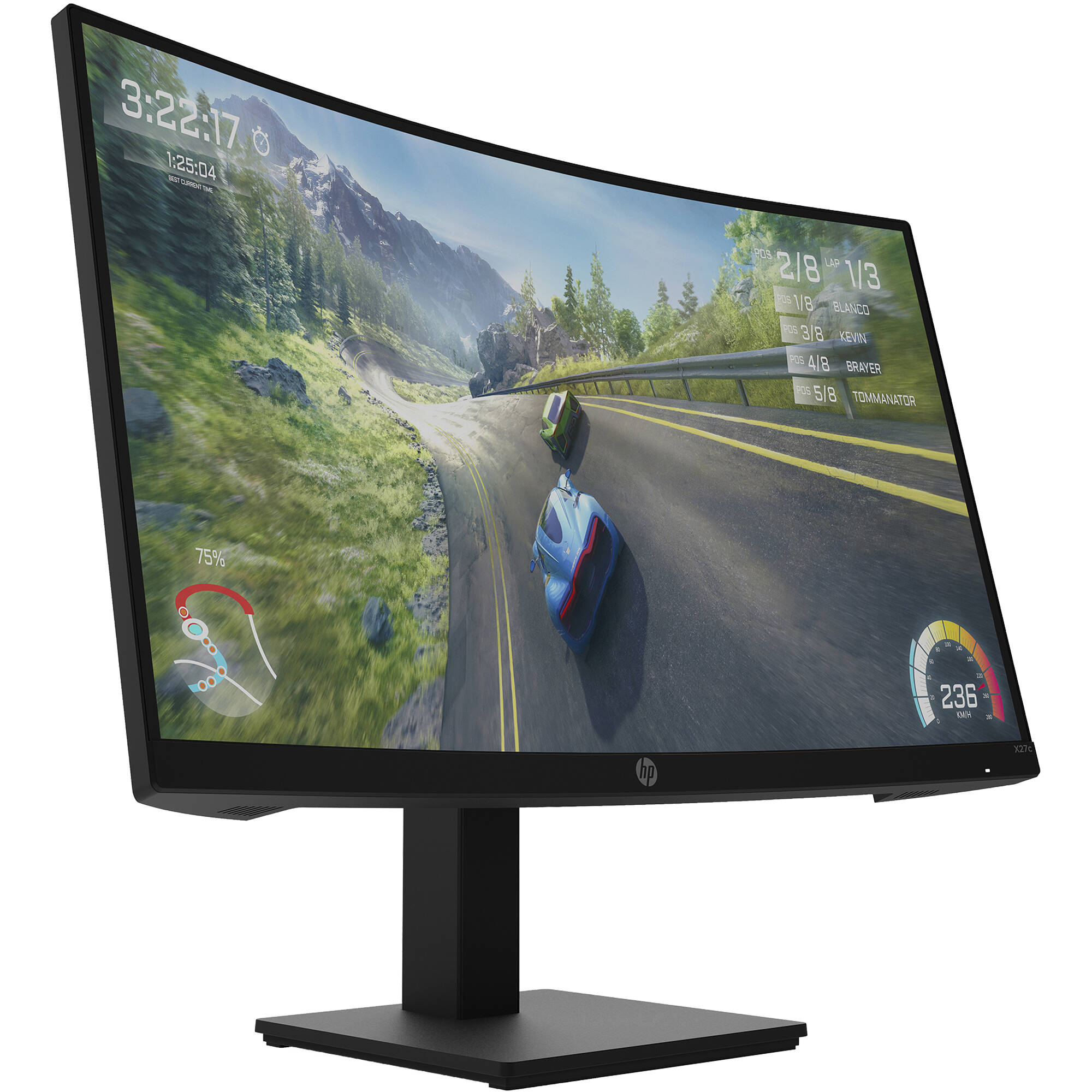Monitor LCD para juegos HP X27c de 27&quot; 16:9 curvo de 165 Hz